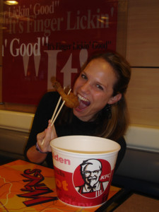Emily Yuan eating KFC